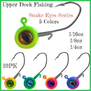 Snake Eyes Jig Series 10 Per Pack, Carbon Steel Solid HookWire Keeper Bait Holder