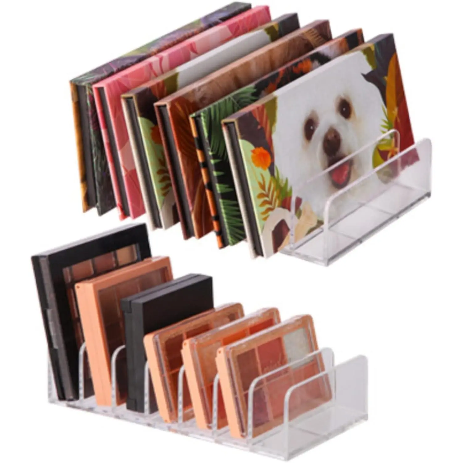 Unisex Multifunctional Transparent Rectangle Plastic Divider Organizer Boxes (2-Count, 7.08x5.12x1.97in) - Eco-Friendly, BPA-Free, Durable Storage for RV & Bathroom Countertops; Fits Sunglasses, Wallets