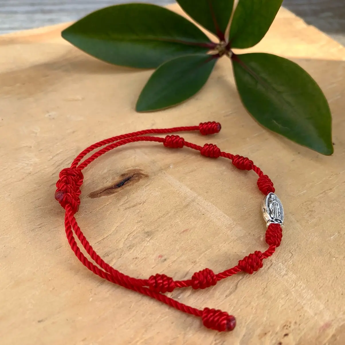 Minimalist Red Silver Virgencita Bracelets