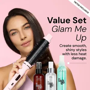L'ANGE HAIR - Glam Me Up Value Set - GlamWave Thermal Ionic Brush, Salt + Séa Texturizing Spray 4oz, Rival Heat Shield 4oz, Manage Marula Oil Hydrating Spray 4oz