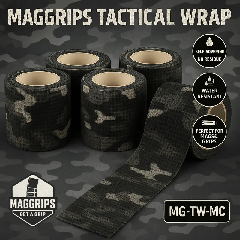 MagGrips Tactical Wrap 5-Roll Pack Self-Adhesive No Residue Water-Resistant Grips & Accessories
