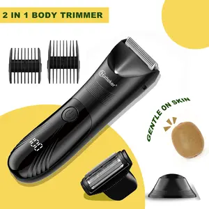 Manscape Groin & Body Hair Trimmer for Men, Men's 2-In-1 Body Hair Trimmer Rechargeable, Portable Grooming Kit for Legs Arms Chest,  Men's Hair Removal Tool