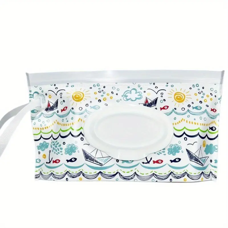 EVA Portable Wipe Dispenser Holder - Refillable Wet Wipe Pouch with Seal Design, High Capacity, Convenient Extract, Tight Press Seal for Moisture Retention, Reusable Travel Stroller Accessory, Newborn, Wet Wipes Bag