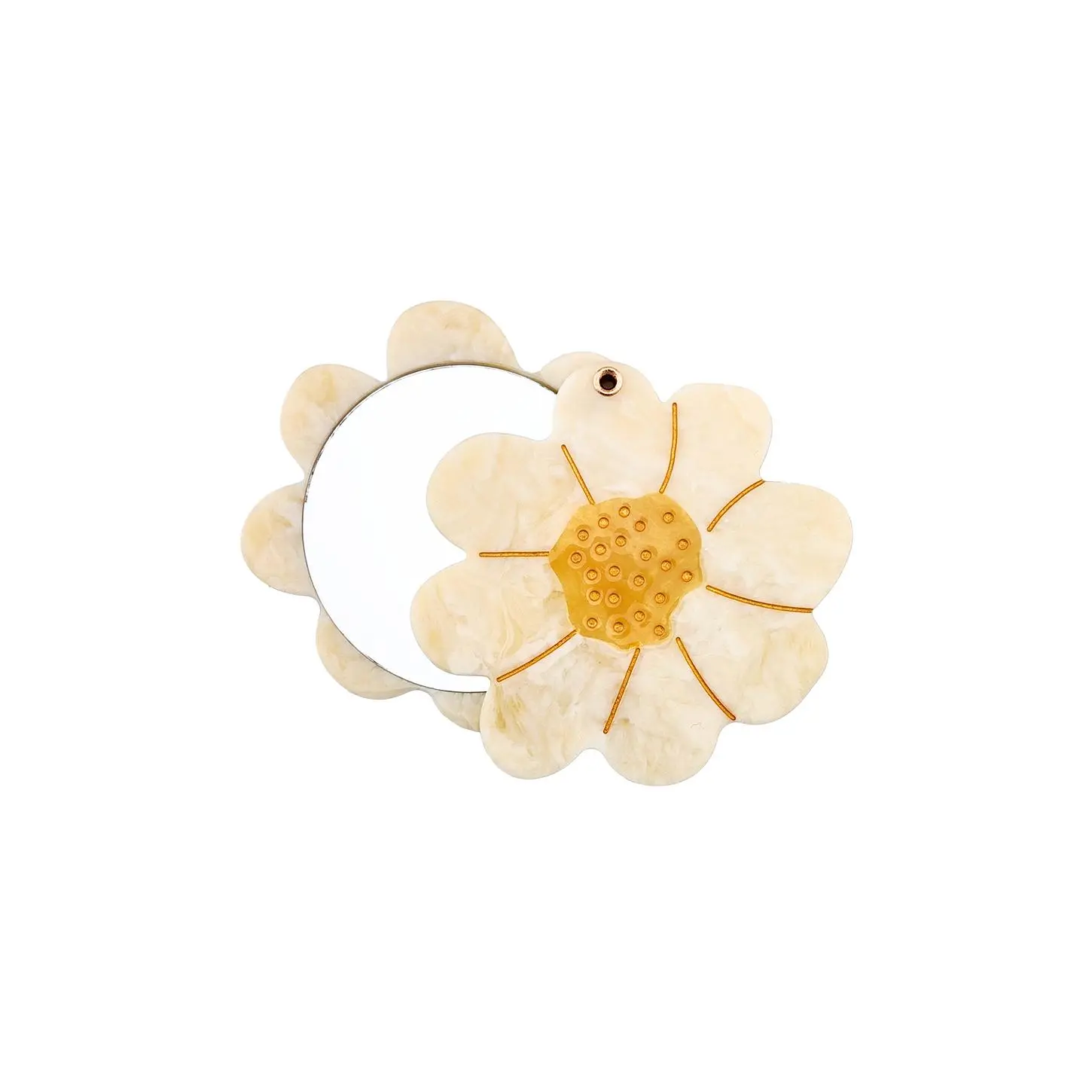Solar Eclipse Hand-painted Vintage Daisy Compact Mirror