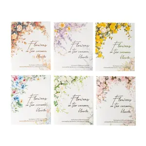 60 pieces of corner flower theme PET waterproof self adhesive material retro style DIY handbook decoration base material stickers