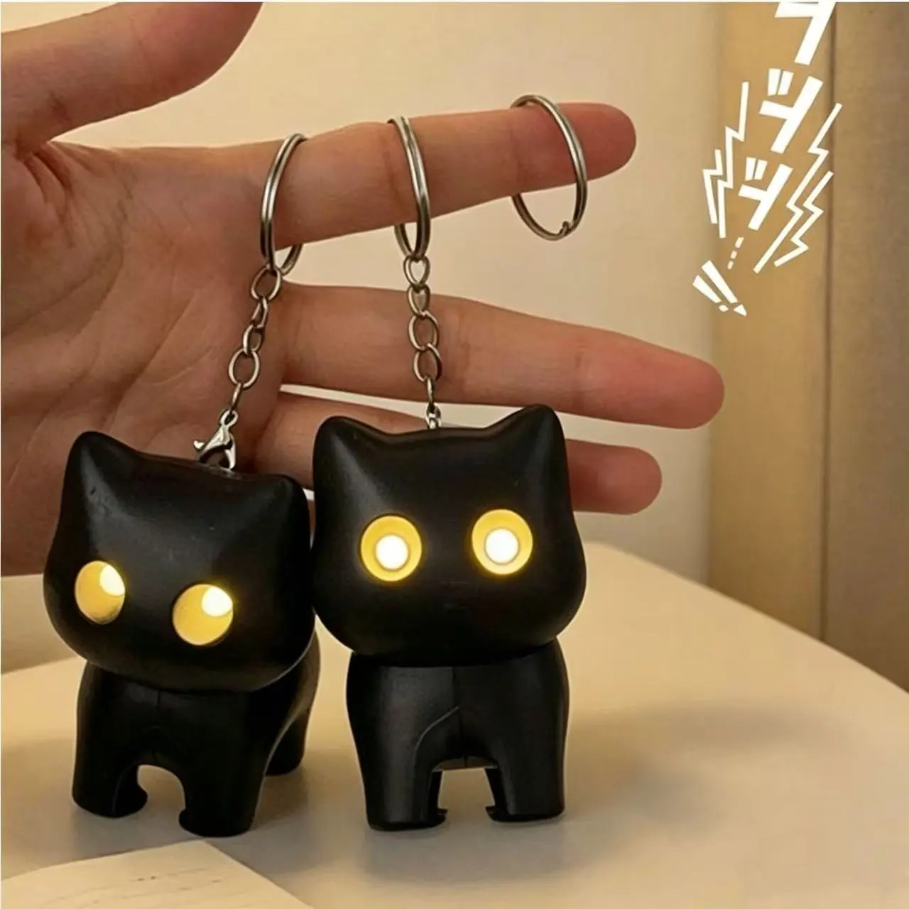 Cute Black Cat Night Light with Meow Sound, Funny Tail Switch Kitty LED Lamp, Kawaii Cat Lover Decor Desk Toy, Novelty Funny Gift for Women Kids Cat Owners Bedroom Desktop Decorations(1 pack) whimsical