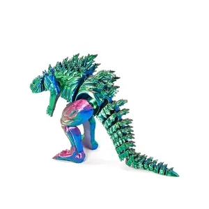 3D Printed Muscle Monster Figurine, Jointed Monster Dinosaur Ornament, Transformable Godzilla Monster Animal Sculpture, Christmas Gift