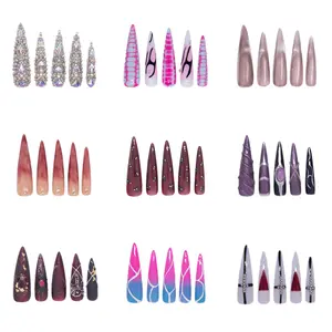 Long XXL Stiletto (Length 2.1") Handmade Press on Nails, Fake Nails, Reusable, Luxury Nails, Acrylic Nails