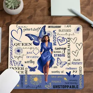 Queen-Themed Positive Affirmations Inspirational Mouse Pad, Office Desk Accessories, Motivational Desk Mat, Rubber Anti-slip Work Pad for Daily Use, Suitable for Laptop, Work, Study, Family