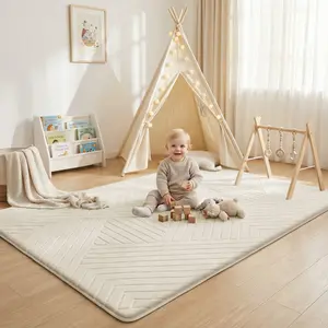 PaPaMat Baby Play Mat for Floor, 1.3" Soft Fluffy Shaggy Mats for Toddler Infant Kids Crawling,  Nursery Mat Bedroom Living Room Waterproof Easy Care Non-Slip tiktokshopspringglowup
