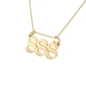 14k Yellow Gold Angel Number 888 Necklace | 18"
