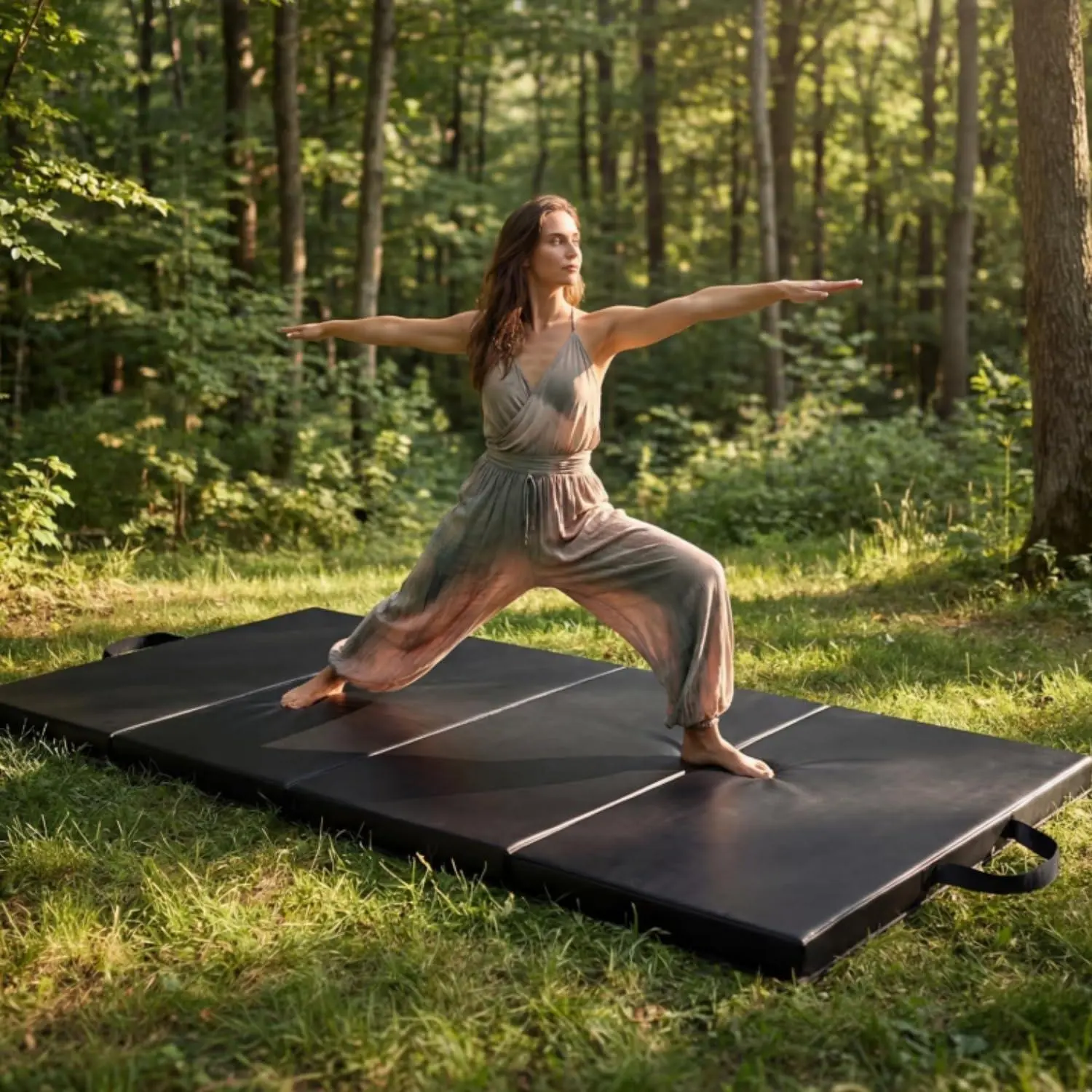 6.2x3 ft Gymnastics Mat, 5-fold (1.3 inch thick) / 4-fold (2 inch thick) Tumbling & Exercise Pad, Folding Floor Mat for Home Workouts, Yoga, Pilates, Aerobics and Martial Arts Training