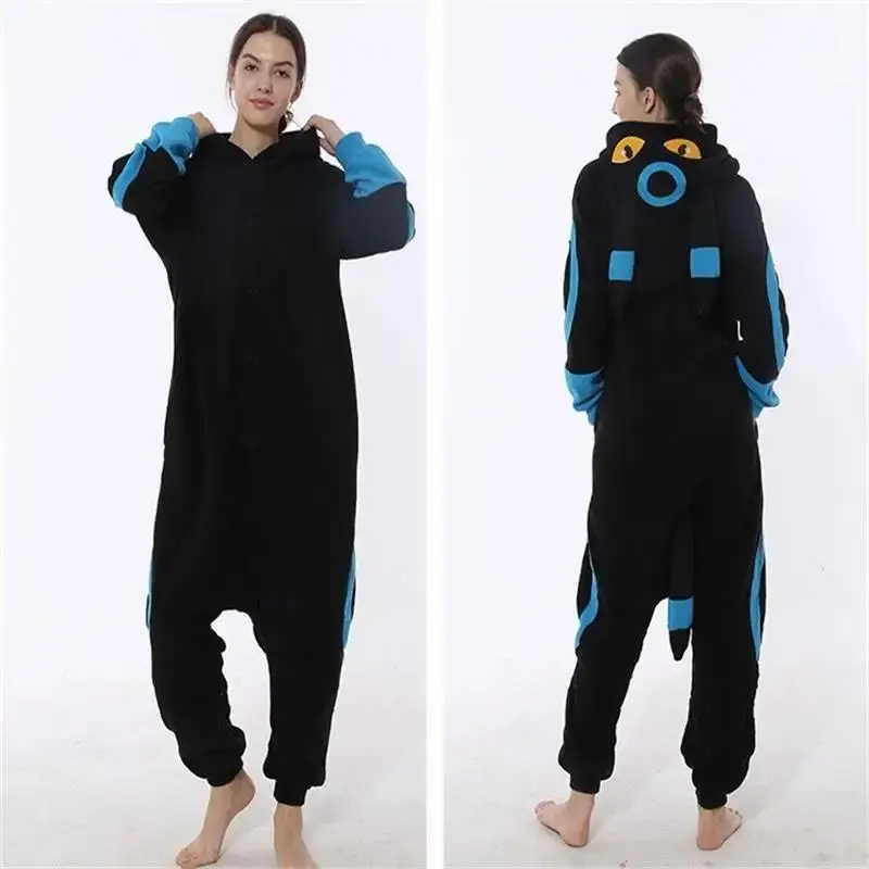 Kigurumi Adult Anime Cosplay Costume Black Umbreon Onesie Unisex Cartoon Raccoon Pajamas Party For Female Male