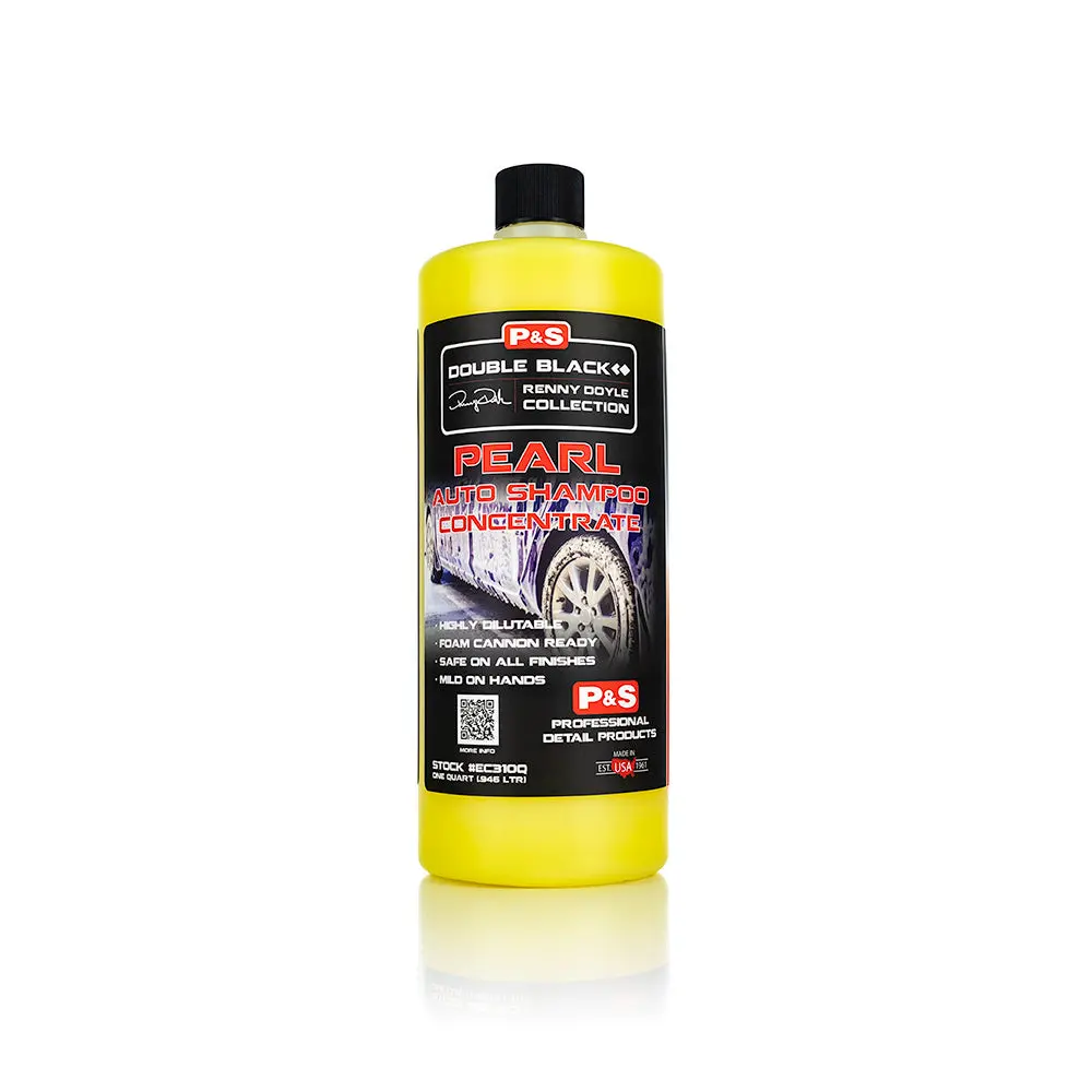 P&S Detail Products Double Black Pearl Auto Shampoo - High-Foaming, pH-Balanced Car Detailing Product, Biodegradable, Lemon Scent, Foam Cannon Ready, Foam Lifts Dirt, Safe for All Finishes, Bucket Wash Compatible