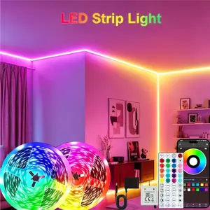 100ft RGB LED Strip Lights (2×50ft) – Remote & Smart App Control, Music Sync, Color-Changing LED Lights for Wall, Bedroom, Home Decor, Party & Festivals, Adjustable Brightness LED Lights, Home Aesthetic Decor