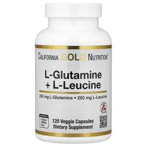 California Gold Nutrition L-Glutamine + L-Leucine, 120 Veggie Capsules