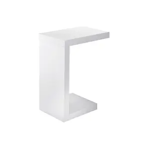 11.5" x 18" x 24" White Hollow Core Particle Board  Accent Table