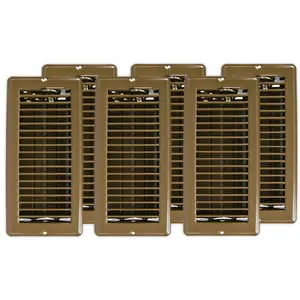 Continental Industries Mobile Home Brown Floor Registers 4 X 8 (6 Pack)