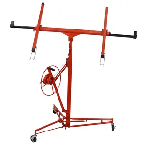 13FT Drywall Lift Sheetrock Lift, 150LBS Drywall Lift Panel Hoist with 4 Lockable Wheels for Ceiling, Drywall Rolling Lifter Panel, Drywall Jack Lift for Home & Commercial Use, Red