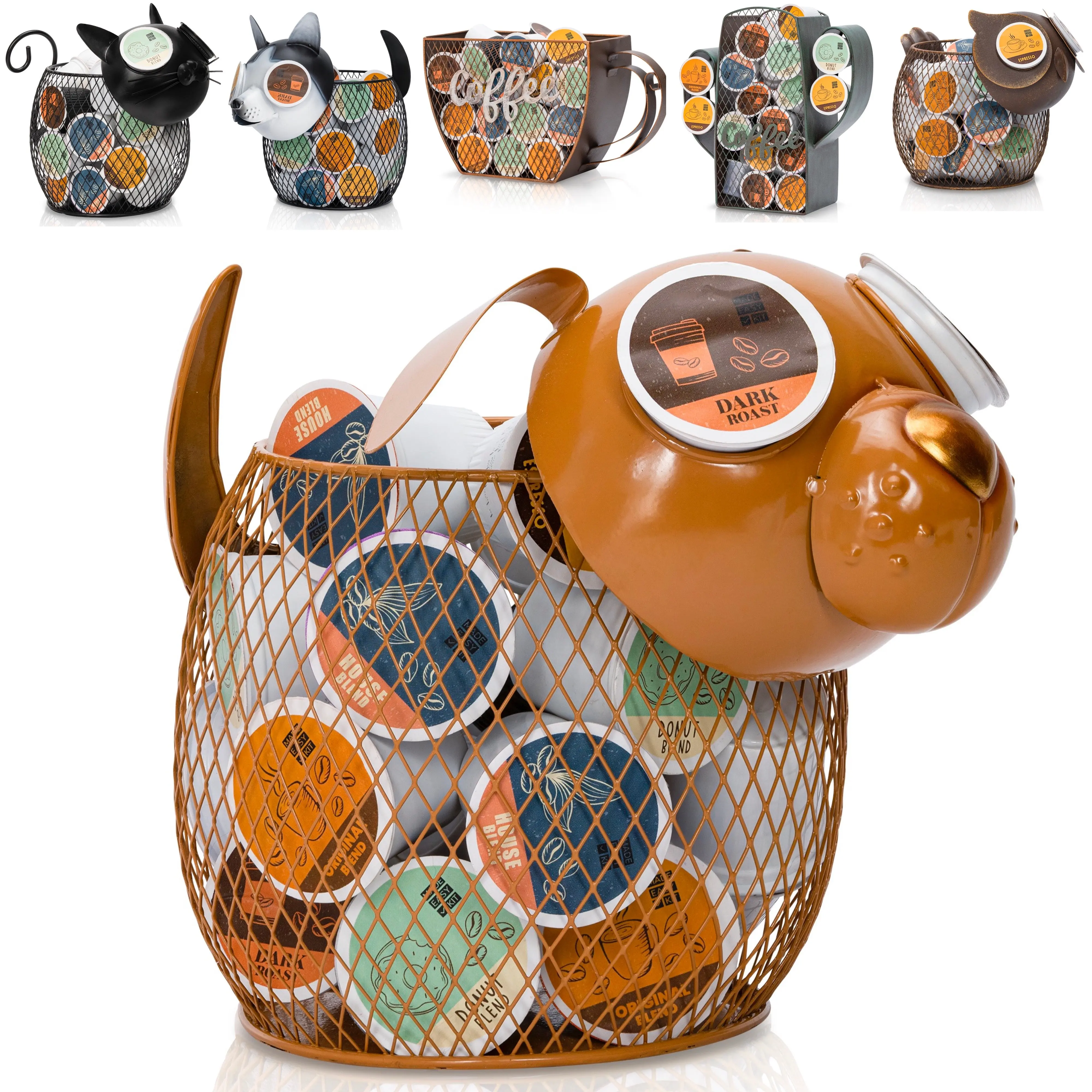 Made Easy Kit Coffee Pod Organizer - Home Coffee Bar Functional Décor - Café Station Countertop Storage Accessories