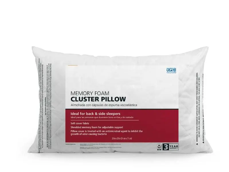 Memory Foam Bed Pillow, Standard Queen Size