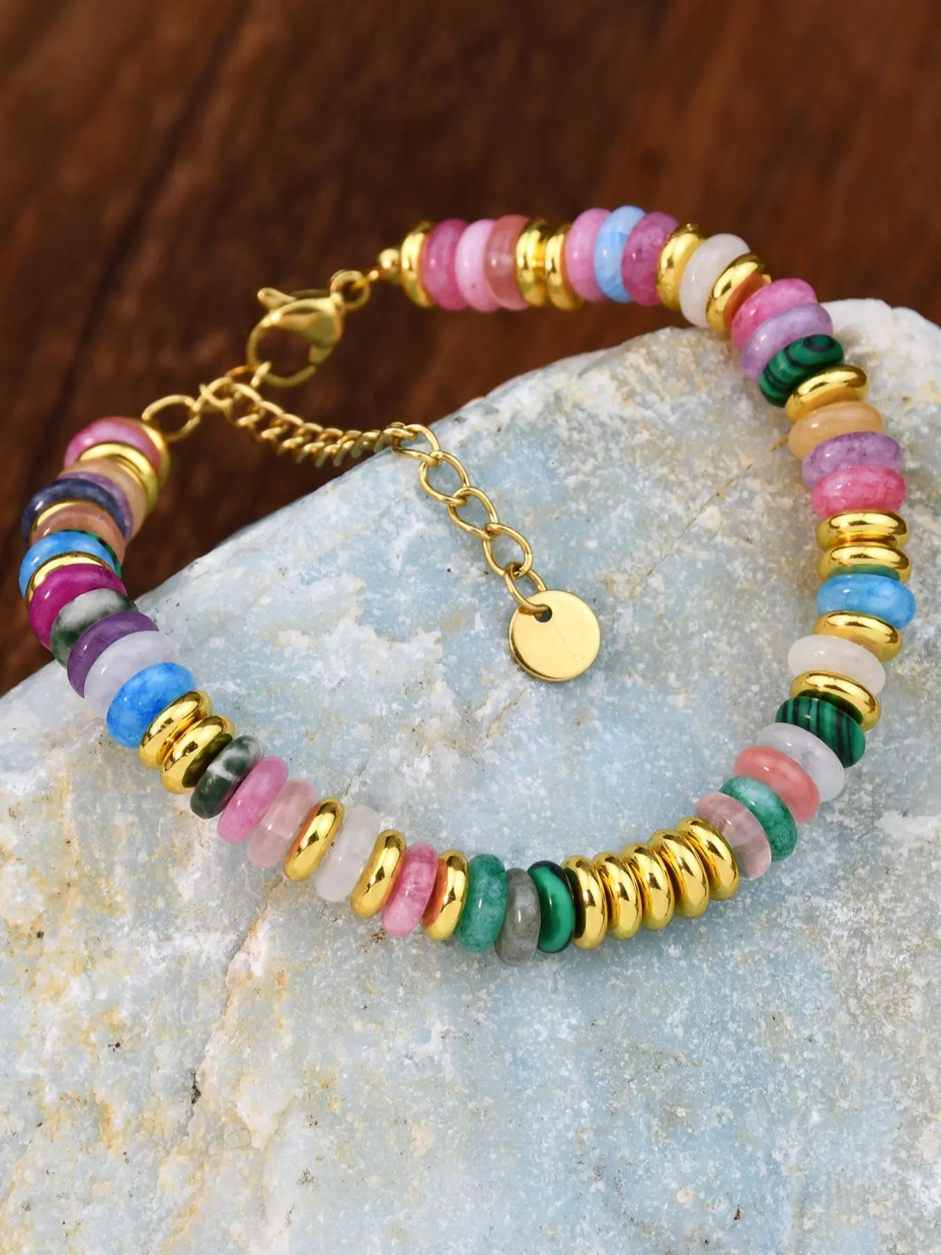 Boho Style Colorful Beaded Strand Bracelet, Fashionable Jewelry for Women & Girls, Casual Jewelry for Party, Daily Clothing Decor, Birthday Gift