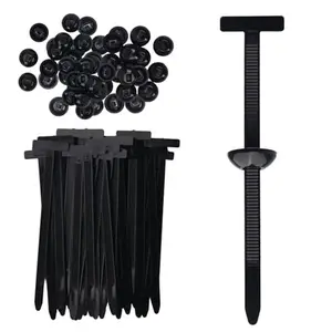 100 Pcs Nylon Universal Car Cable Tie Buckles, Self-Locking Easy-Install Pin-Button Zipper Clips, UV-Resistant Fasteners for Car Daily Repair Needs