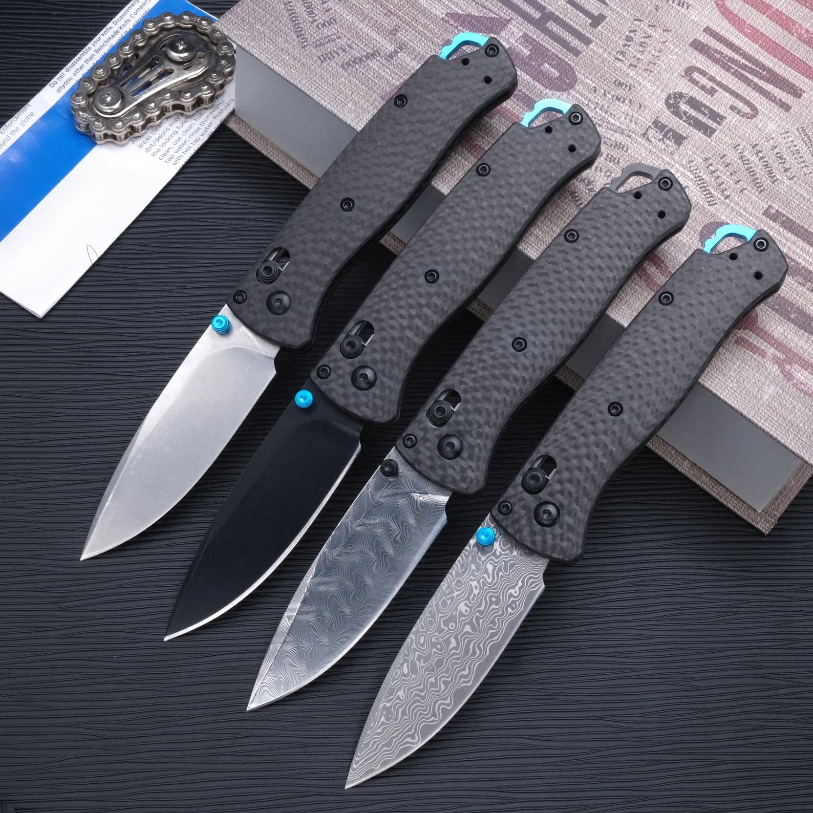 535 portable folding knife, carbon fiber handle, Damascus steel high hardness corrosion-resistant steel, outdoor camping, fishing, driving EDC tool, portable tool, best gift.