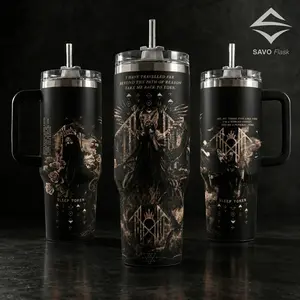 Sleep Token Take Me Back To Eden Tumbler with Lid and Straw, Gothic Metal Band Insulated Coffee Cup, Travel Mug for Fans, Leak-Proof Stainless Steel Water Bottle, 20oz and 40oz Available