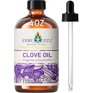 EVOKE OCCU Clove Oil for Teeth and Gums - Oral Care, Toothache Relief & Fresh Breath - DIY Mouthwash - 4 Fl Oz