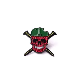 TXFitteds Skull Watermelon Pink Red Graphic Pin