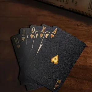 Waterproof Poker Cards with Gold Spades Design, Durable Plastic Playing Cards in Protective Box, Perfect for Parties Halloween Thanksgiving Christmas Gifts, Card Games, Party Cards Game