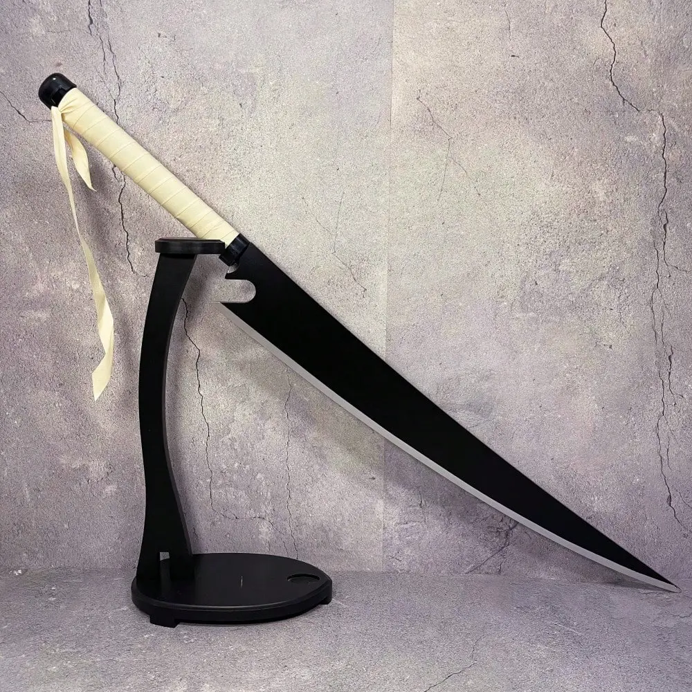 40inch/104cm Bamboo Wood Ichigo Theme Anime Prop Sword - TV/Movie Character Safe Unsharpened Black Sabre, Medieval Samurai Collectible Blade, Toy Swords & Sabres Gift for Anime Fans