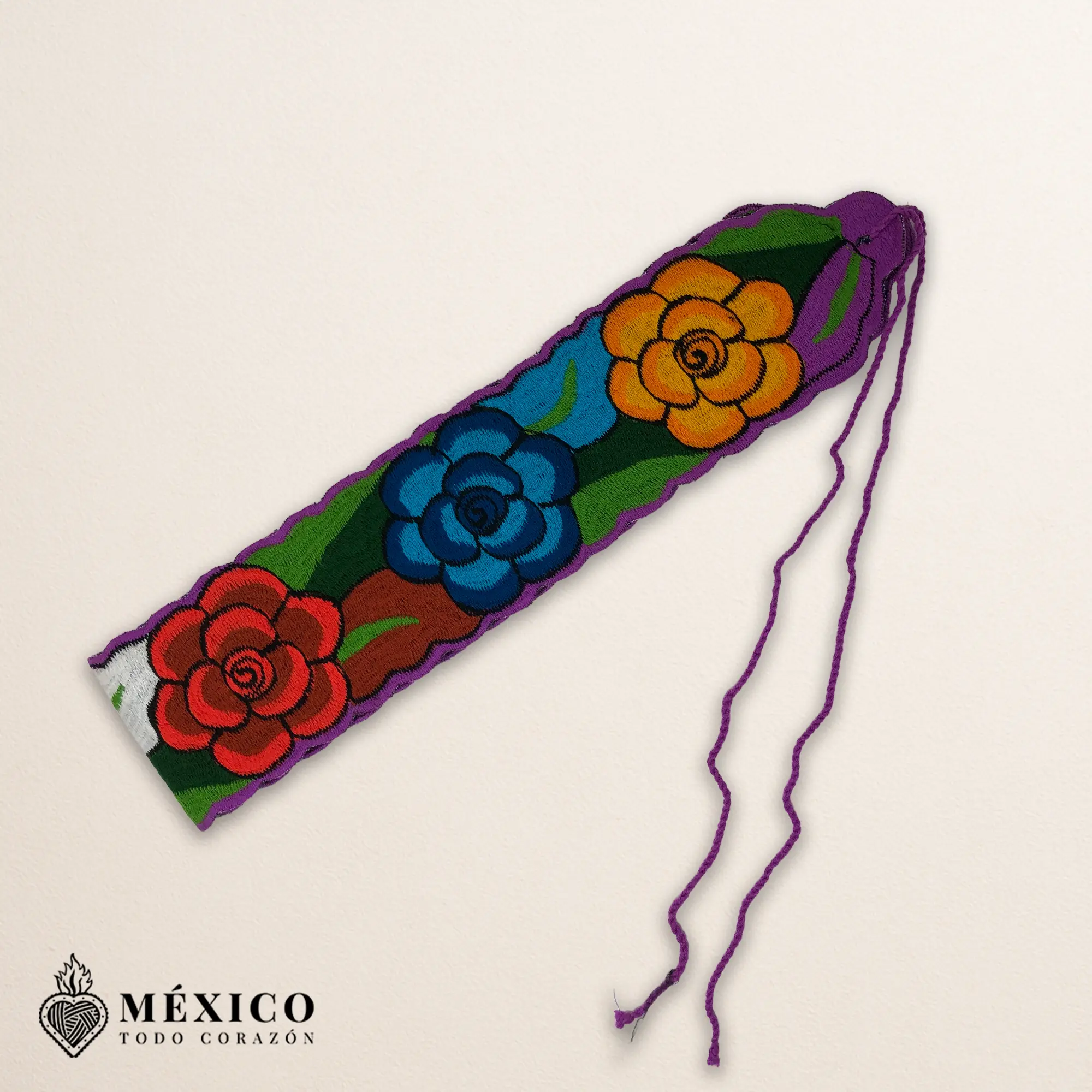 Handwoven Mexican Female Belt - Premium Faja with Floral Woven Flowers, Colorfast Thread, 39-in Length, Long Braided Ties, Spot-Clean for Festivals, Weddings