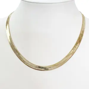 Snake necklace Gold Plated 14k 8mm 18 Inches Necklace for Stylish Wear
