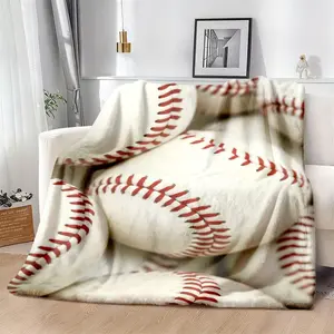 1pc Baseball Throw Blanket, Comfortable And Soft, Suitable for Sofa, Bed, Office, And Camping