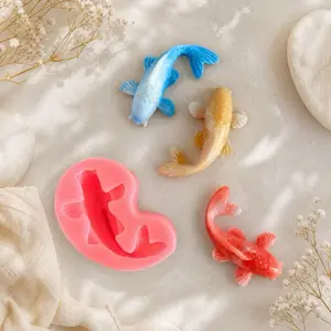 Koi Fish Silicone Mold for Soap Making, Candle Craft, Resin Casting, Wax Melt DIY Tool, Flexible Reusable Detailed Design Mold, Handmade Bath Product Supplies, 1 PC