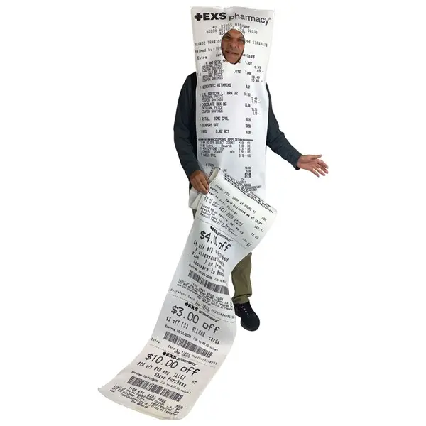 EXS-ively Long Pharmacy Receipt Costume for Adults