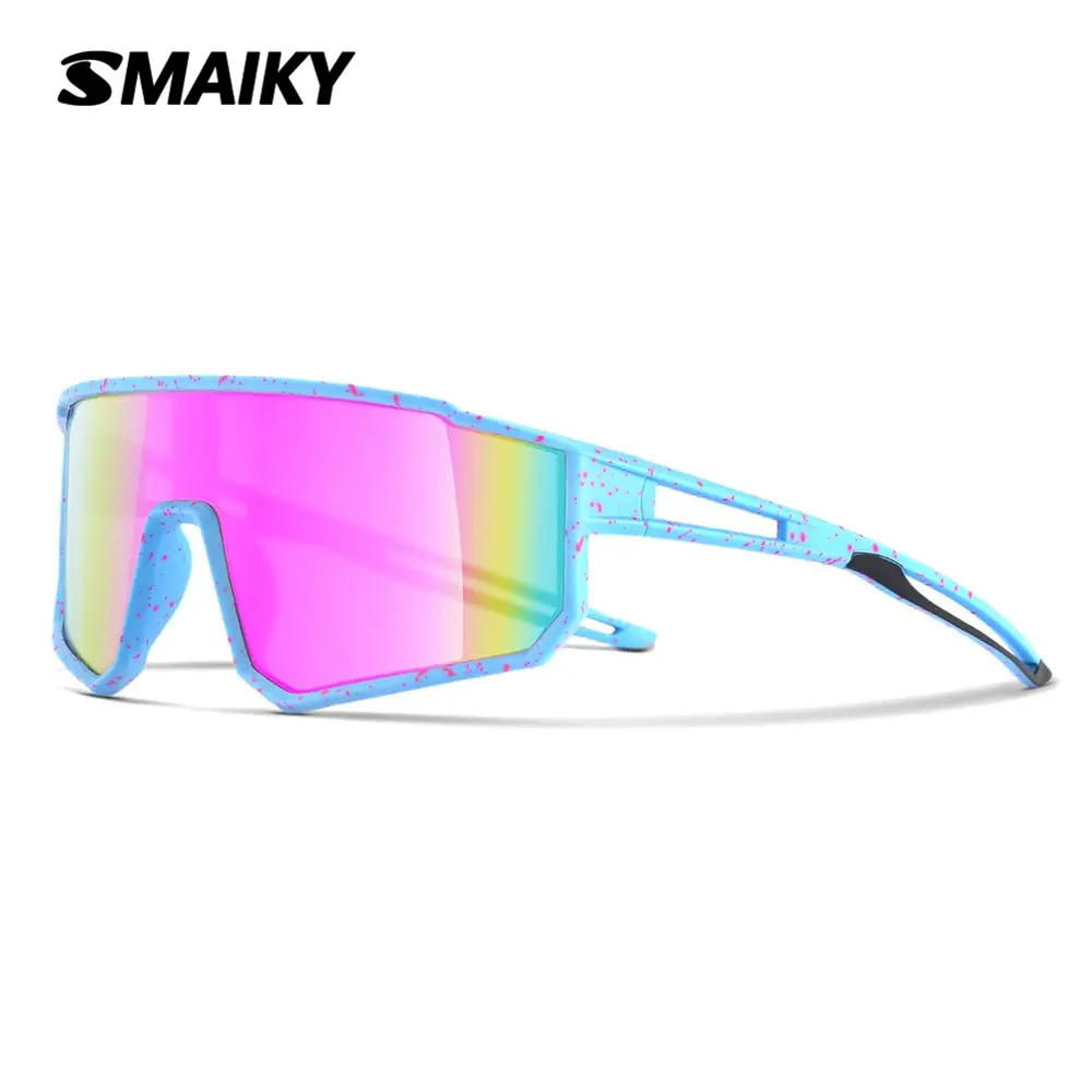 SMAIKY Polarized Youth Baseball Shield Sunglasses, Lightweight Windproof Plastic-TAC Sports Eyewear (19g, 99.9% Eye Protection) for Teens, Kids Boys Girls Women (Cycling, Softball Use)
