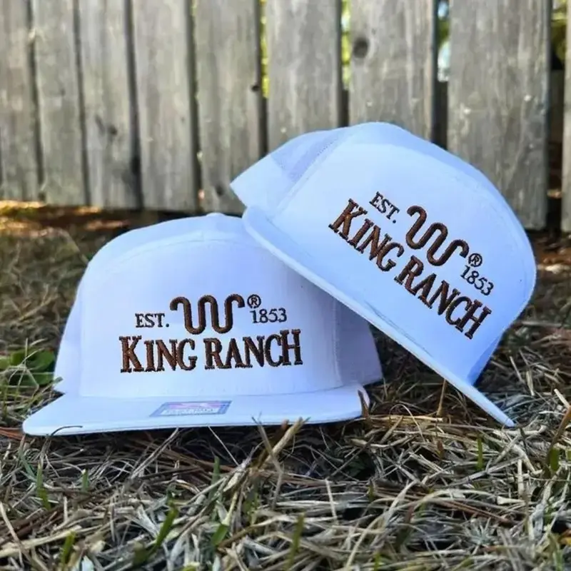 King Ranch Flat Bill Mesh Trucker Snapback Hat Cap , Outdoor Hunting Fishing Gift , Gift For Him