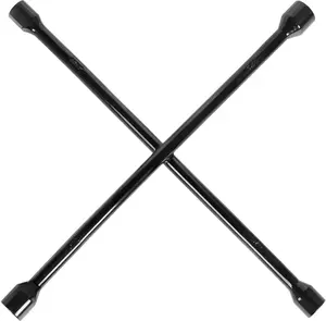 14" Universal 4-Way Cross Lug Wrench (11/16", 3/4", 13/16", 7/8"), 1 Count Heavy Duty Lug Wrench, Cross Lug Nut Removal Tool/Tire Changing Kit For Wheel Nuts