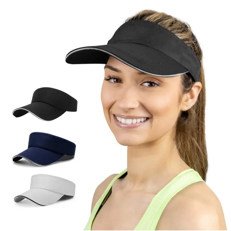 Unisex Solid Polyester Sun Visor, Adjustable Wide Brim Sports Hat with UV Protection, Quick-Drying for Golf & Beach, Adjustable Cap Sports & Outdoor Hats, Hats For Women