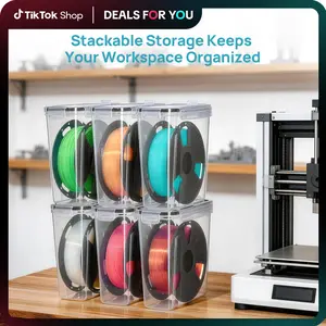 【Deals For You】Vtopmart 4-6 Pack Filament Storage Box,3D Printer Filament Storage with Desiccant, Labels & Marker, Waterproof Filament Storage Container for 1KG Spools Dust-Proof & Stackable Box for PLA/ABS/PETG/TPU/Nylon,fathersdaygift,mid year sale Box