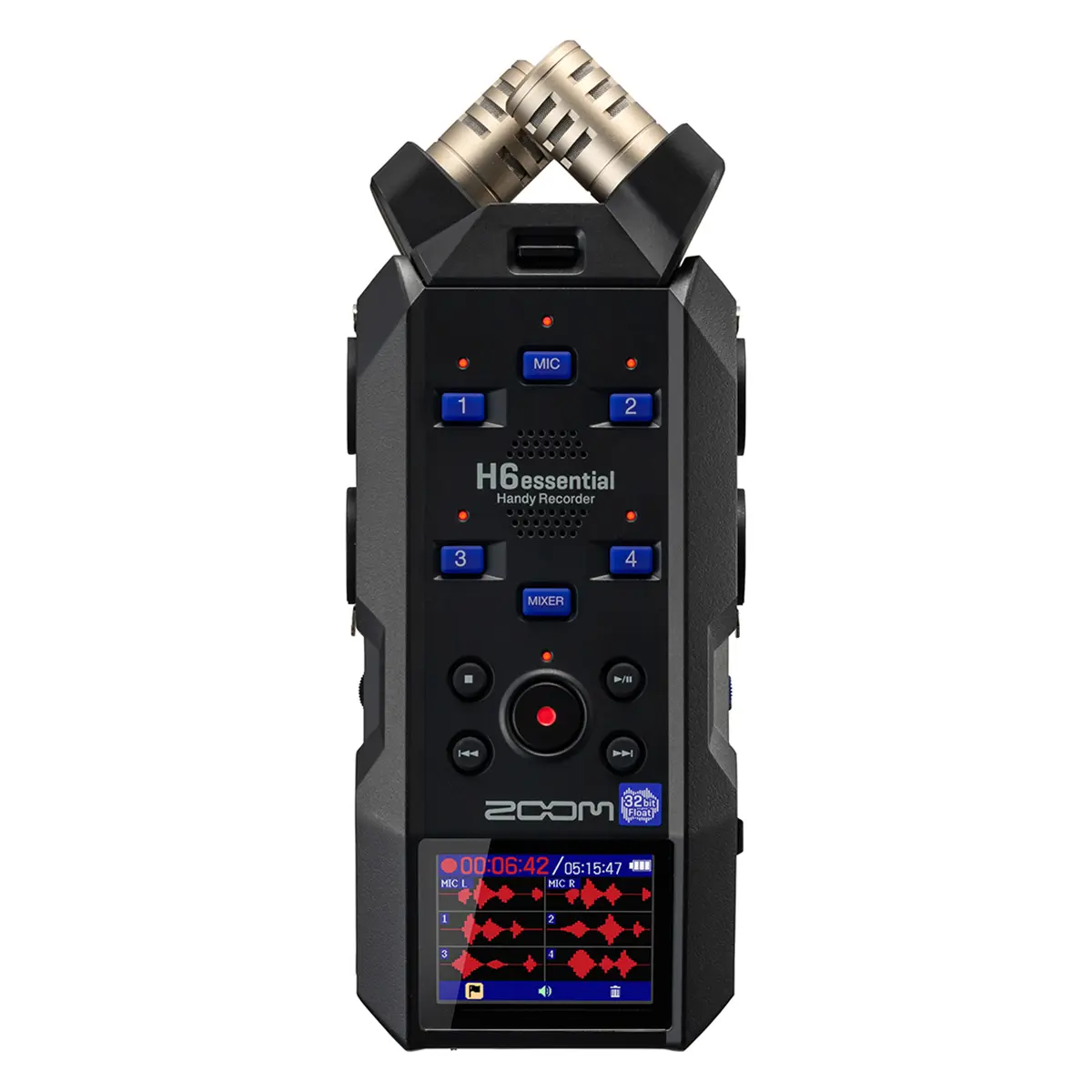 Zoom H6 Essential 6-Track 32-Bit Float Portable Audio Handy Recorder with Mixer, LCD Display, Android Compatibility, Device