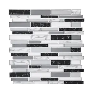 【SummerFinds】VEVOR 10-Piece Peel and Stick Backsplash Set, 12x12x0.78 in Self-Adhesive Marble-Look Stone Wall Tile Sticker, 2-3x Thicker Material, Enhanced Adhesion, Easy DIY Install, Heat-Water-Oil Resistant for Kitchen Decor
