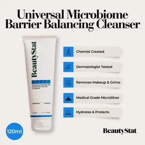 BeautyStat Universal Microbiome Barrier Balancing Cleanser - 150ml - Removes Makeup and Grime - Hydrates and Protects - Medical Grade Microsilver - Chemist Created - Dermatologist Tested