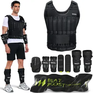 BeatBoost Weighted Vest Men 20lb-60lb Adjustable Weight Vest with Steel Plates Weights for Walking Strength Training Running Workout