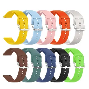 (10-Pack) 20mm Soft Silicone Sport Band for Samsung Galaxy Watch 7/6/5/4/3 - 40/43/44/45/47mm/Active 2, Amazfit GTS/GTR/Bip/U/S/lite, Huawei/Xiaomi/Garmin, Adjustable Wristband, Smart Watch Straps