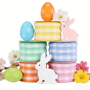 2.5 Inch Bubble Grid Ribbon, 10 Yard & Iron Wire Edge Ribbon, Gift Wrapping, Crafts, Wreaths, Decorations, Weddings, Christmas