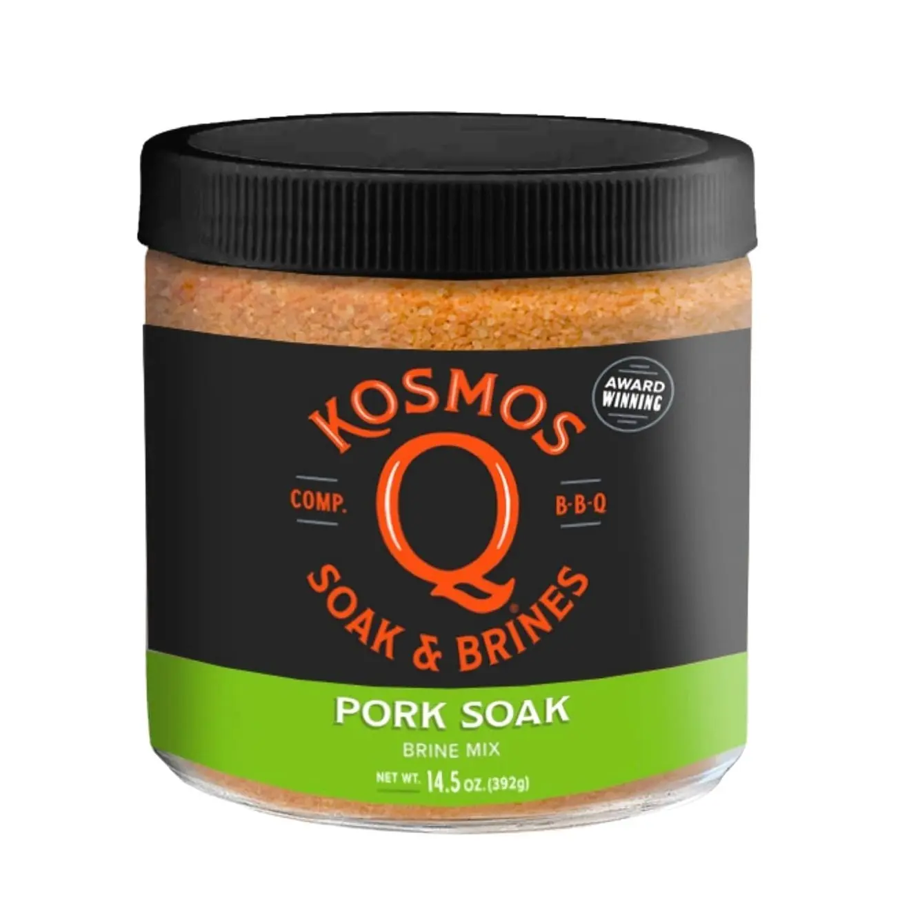 Kosmos Q Pork Brine Soak & Seasoning, Sweet Brown Sugar & Worcestershire Infusion For Pork Chops, Roasts, Shoulder, Smoking, Grilling, Roasting, Locks In Juiciness, Savory Flavor, Mix, 16 Oz Jar